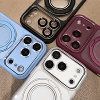 高機能高品質 iPhone18pro/18promaxケース MagSafeリングスタンド iPhone17Pro/16/15シリーズカバー 耐衝撃 レンズカバー付[M5751]