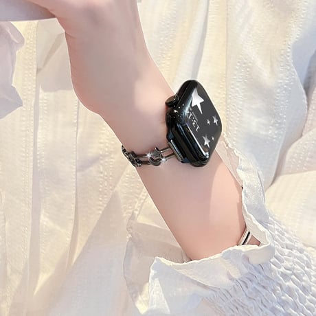 星と月 AppleWatchバンド 高級感たっぷり AppleWatchベルト Series 11/10/9/8 SE3/2  Ultra3/2/1 高品質 頑丈 人気品[M6649]