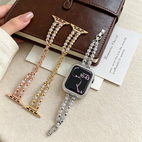 ダイヤデコ AppleWatchバンド 上品 メタル AppleWatchベルト Series 11/10/9/8 SE3/2  Ultra3/2/1 高級感高品質 上品[M6566]