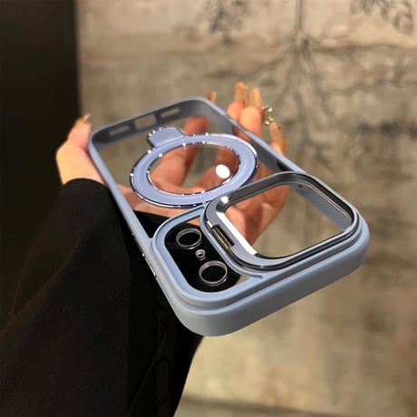 高機能高級感 iPhone18pro/17promaxケース MagSafeリングスタンドiphone16/15promax/14proカバー 耐衝撃 黄ばまない[M4058]