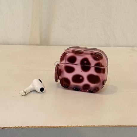 Airpods 5 対応ケース ピンク 牛柄 Airpodspro3/2/カバー 大人可愛い Airpods4/3  アニマル柄 カラビナ付き[M6836]