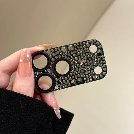 キラキラビジュー カメラレンズカバー iPhone18Pro/18ProMax カメラ保護カバー iPhone17ProMax/17Pro 金属製 ラインストーン 耐衝撃 [M6879]