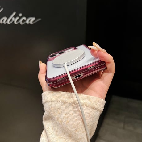 iPhone Duoケース MagSafe対応 黄ばみにくい 高透明 カラーフレーム クリアケース 薄型軽量 着脱簡単[M6832]