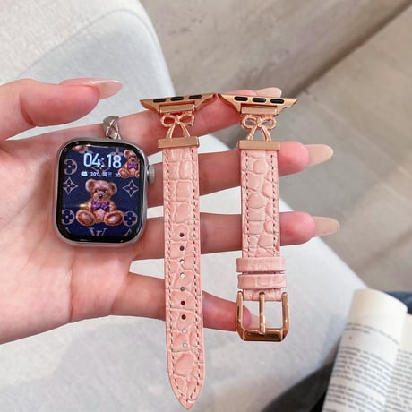 リボンとレザー  AppleWatchバンド 高級感高品質 AppleWatchベルト Series 11/10/9/8 SE3/2  Ultra3/2/1 エレガント [M6694]
