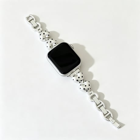 韓国っぽ AppleWatchバンド 水玉模様ハート AppleWatchベルト Series 11/10/9/8 SE3/2  Ultra3/2/1 高品質 かわいい トレンド感[M6648]