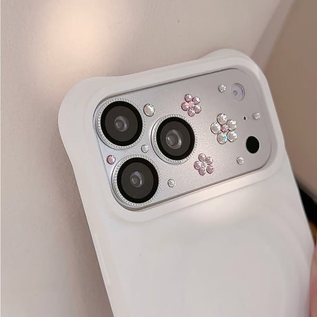 ダイヤ花 カメラ保護カバー iPhone17Pro iPhone17ProMax レンズフィルム  キラキラ  おしゃれ  頑丈 きれい [M6690]