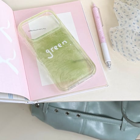 Green iPhone17Pro/17ケース グラデーションカラー iPhone16ProMax/15Proケース 丈夫 涼しい感じ [M6579]