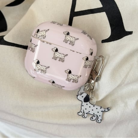 犬ちゃん Airpods Pro3ケース ピンク Airpods4/3カバー pro2/pro1 リング/キーホルダー キュート[M6701]