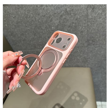 指紋防止黄ばまない iPhone17ProMax/17ケース MagSafe対応 360度回転リングスタンド iPhone17Pro/Airカバー 耐衝撃 高品質 [M6571]