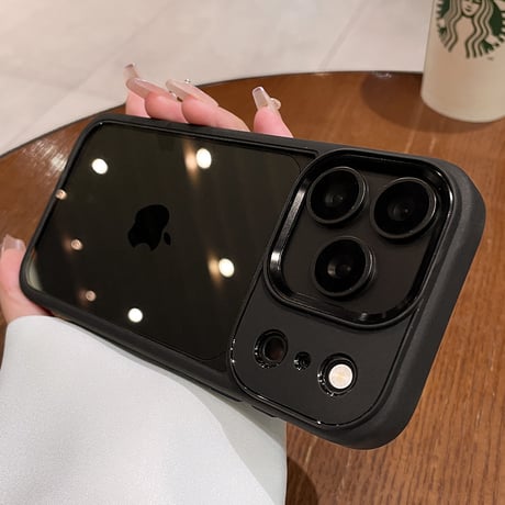 ライトブルー/ダックチェリー iPhone18Pro/18ProMaxケース 背面クリア ソフトフレーム iPhone17Pro/16ケース 耐衝撃[M6711]