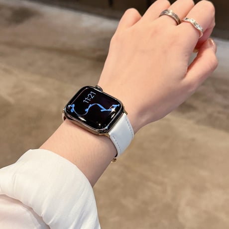 マグネット式バックル  AppleWatchベルト 高級感レザー調 AppleWatchバンド Series 12/11/10/9/8 SE Ultra4/3 エレガント[M6725]