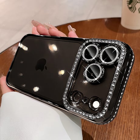 【iPhone18Pro対応】ジュエリーデコ iPhone17/16Pro/14/15proケース  キラキラ オシャレ綺麗アイフォン13/12proカバー  カメラレンズフィルム付き [M1537]