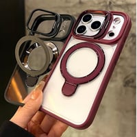 高機能高級感 iPhone18pro/17promaxケース MagSafeリングスタンドiphone16/15promax/14proカバー 耐衝撃 黄ばまない[M4058]