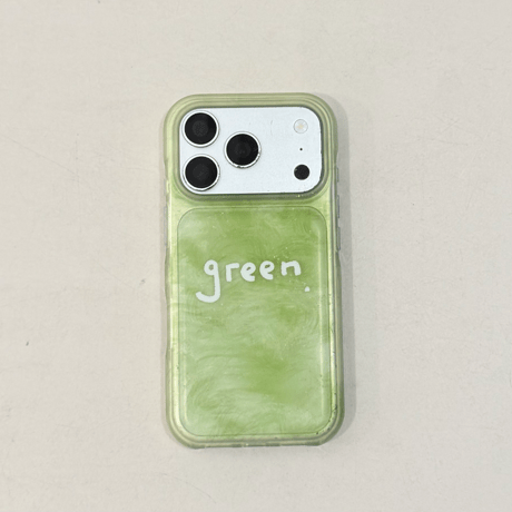 Green iPhone17Pro/17ケース グラデーションカラー iPhone16ProMax/15Proケース 丈夫 涼しい感じ [M6579]