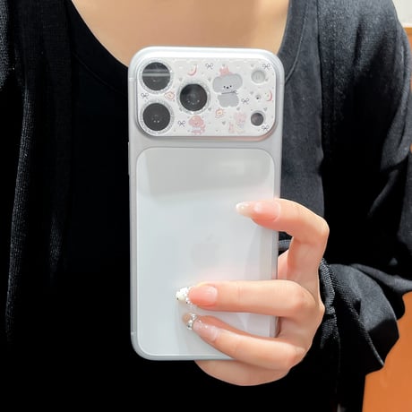 可愛い動物柄 カメラカバー  iPhone18Pro/18promax iPhone17pro/17ProMax ガラスレンズフィルム  傷から保護  [M6617]