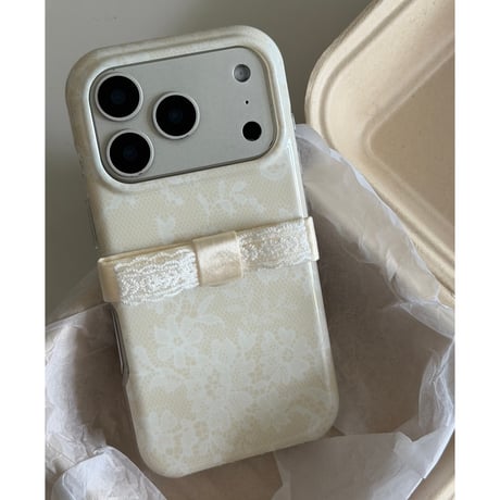 レースリボン iPhone17Pro/17ケース 甘め iPhone16Pro/15ProMaxケース おしゃれ かわいい[M6653]