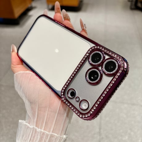 【iPhone18Pro対応】ジュエリーデコ iPhone17/16Pro/14/15proケース  キラキラ オシャレ綺麗アイフォン13/12proカバー  カメラレンズフィルム付き [M1537]