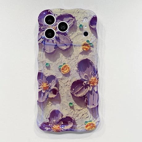 油絵花柄 iPhone17Pro/17ケース うねうね 美しい iPhone16Promax/15/14Proカバー 綺麗 丈夫[M6604]
