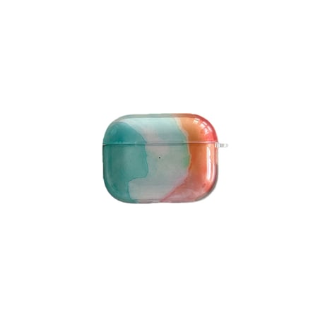 グラデーションカラー Airpods Pro3ケース キーホルダー付 Airpods 4/3カバー  AirpodsPro2/1  艶感 おしゃれ [M6644]