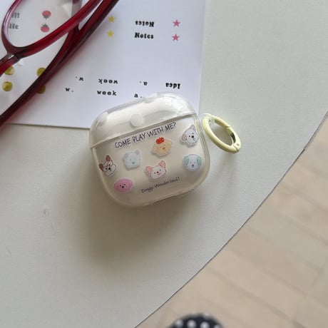 ワンちゃん Airpods Pro3ケース 韓国風 Airpods4/3カバー pro2/pro1 リング/キーホルダー かわいい[M6606]