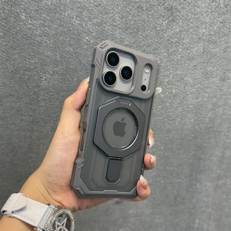 iPhone18ProMax/18Proケース 耐衝撃米軍MIL規格準拠  MagSafeリングスタンド 指紋防止 17Promax 17 カッコイイ[M6710]