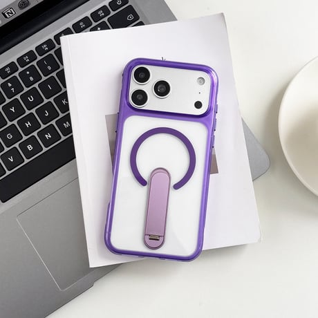 便利スタンド付 iPhone17Pro/16ProMaxケース MagSafe対応 iPhone15Pro/14ケース 耐衝撃加工 黄ばまない [M6585]