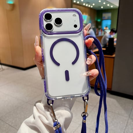 スマホショルダー iPhone18Pro/17ケース MagSafe対応 iPhone16Pro/15ケース クリアケース 耐衝撃 [M6758]