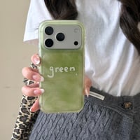 Green iPhone17Pro/17ケース グラデーションカラー iPhone16ProMax/15Proケース 丈夫 涼しい感じ [M6579]