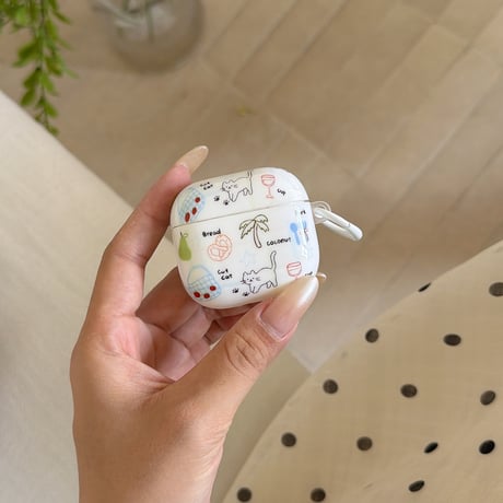 ネコちゃん Airpods Pro3ケース かわいい Airpods4/3カバー pro2/pro1 リング/猫キーホルダー 丈夫M6545]