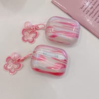 艶感シェル風 Airpods Pro3ケース 蝶キーホルダー Airpods 4/3カバー  AirpodsPro2/1  ピンク プレゼントにおすすめ [M6656]