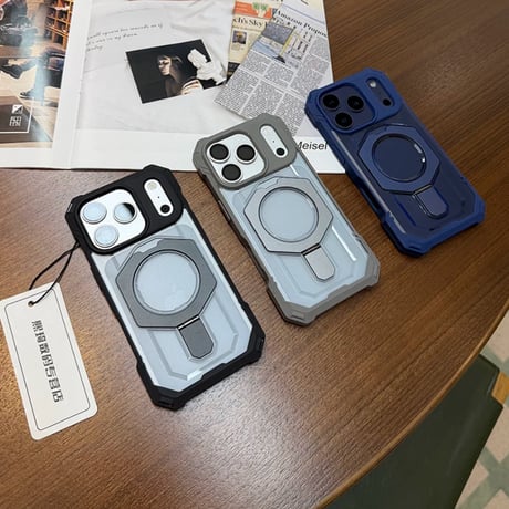 iPhone18ProMax/18Proケース 耐衝撃米軍MIL規格準拠  MagSafeリングスタンド 指紋防止 17Promax 17 カッコイイ[M6710]