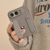 iPhone Duo専用ケース スタンド付き ハンドベルト付き マット 落下防止 ヒンジ保護 耐衝撃 高機能[M6826]