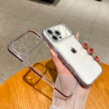 キラキララメサイド iPhone18Pro/18ProMaxケース 高透明 iPhone17/16proケース カメラレンズ保護 ダイヤデコ [M6743]