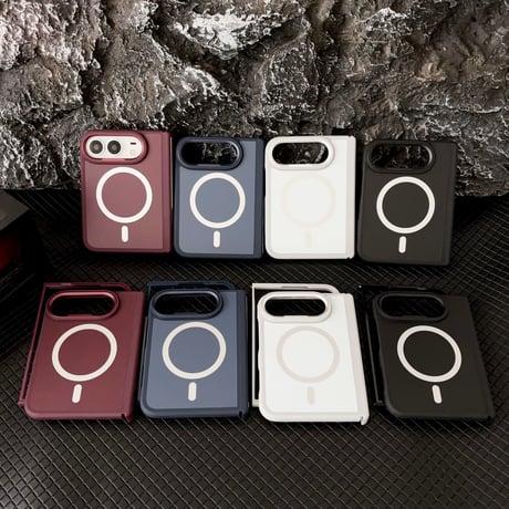 iPhone Duo専用ケース フルカバーケース お得な4点セット Magsafe対応 耐衝撃 ヒンジ保護 マット加工  強化ガラスフィルム付 耐衝撃 高品質[M6827]