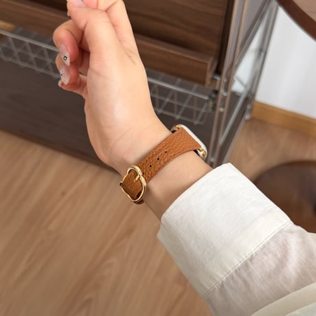メタル熊ちゃん留め具  AppleWatchバンド レザー製 AppleWatchベルト Series 11/10/9/8 SE3/2  Ultra3/2/1 高級感高品質[M6637]