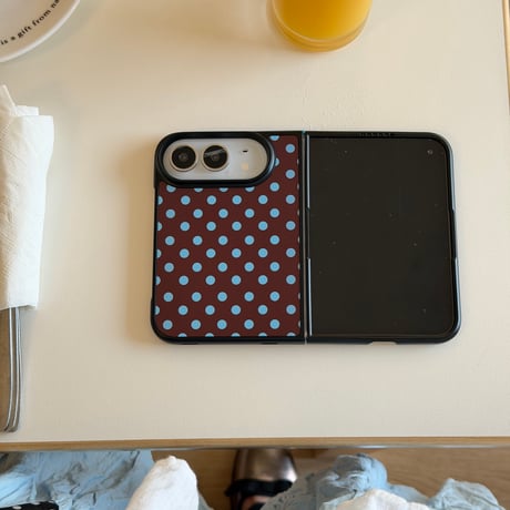 iPhone Duo 専用ケース 水玉ドット チェック 星柄 ハート/枕グリップ付き 韓国っぽ 大人可愛い  耐久性ある[M6839]