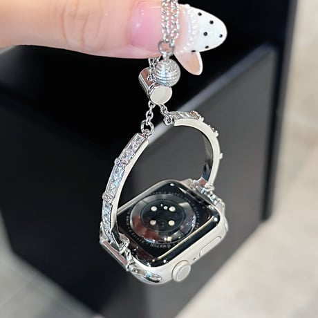 方形ダイヤ AppleWatchバンド 上品 メタリック Series11/10/9 Ultra  SE アップルウォッチベルト シンプル 高級感 高品質[M6697]