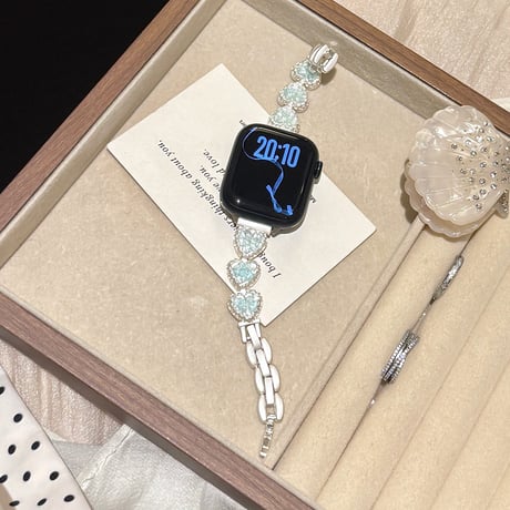 ジュエリーハート AppleWatchバンド 甘め AppleWatchベルト Series 11/10/9/8 SE3/2  Ultra3/2/1 高級感   エレガント[M6636]