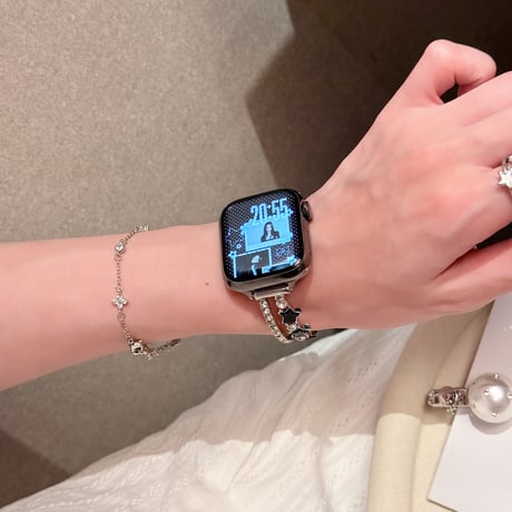 ダイヤと星  AppleWatchバンド おしゃれ 上品 AppleWatchベルト Series 11/10/9/8 SE3/2  Ultra3/2/1 トレンド感[M6677]