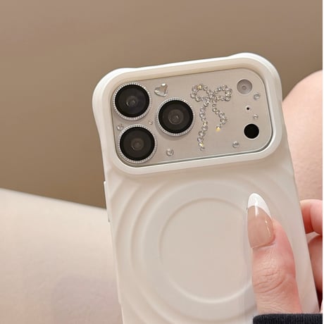 ダイヤリボン カメラフィルムカバー iPhone17Pro iPhone17ProMax レンズフィルム  キラキラ  おしゃれ 可愛い きれい [M6689]