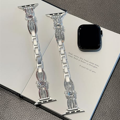 ダイヤブレスレット風 AppleWatchバンド 甘め AppleWatchベルト Series 11/10/9/8 SE3/2  Ultra3/2/1 高級感キラキラ感[M6696]