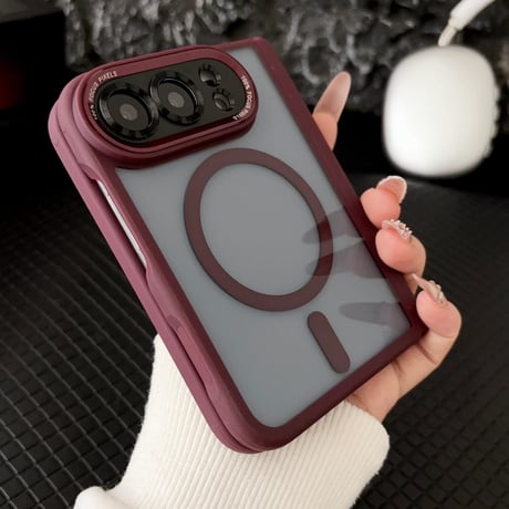 iPhone Duo フルカバーケース 4点セット Magsafe対応 米軍MIL規格 耐衝撃 ヒンジ保護 強化ガラスフィルム付き 高品質[M6761]