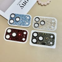 キラキラビジュー カメラレンズカバー iPhone18Pro/18ProMax カメラ保護カバー iPhone17ProMax/17Pro 金属製 ラインストーン 耐衝撃 [M6879]