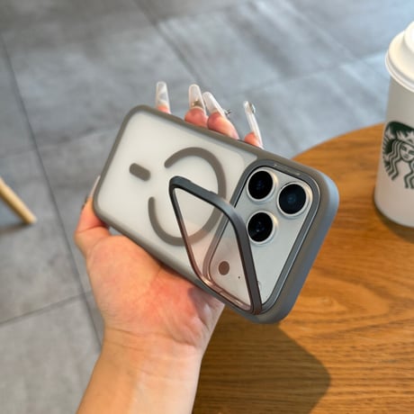 レンズ保護スタンド一体 iPhone18Pro/17ケース MagSafe対応 iPhone16Pro,Max/15ケース 指紋防止耐衝撃 高品質 [M6741]