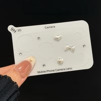真珠リボンハートカメラカバー iPhone17Pro iPhone17ProMax レンズフィルム  エレガント キラキラ  おしゃれ  頑丈 きれい [M6688]