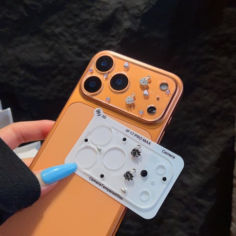 ダイヤデコスワーン iPhone18Pro/18ProMax ラインストーン キラキラ カメラ保護カバー iPhone17ProMax/17Pro  大人可愛い 華やか[M6776]