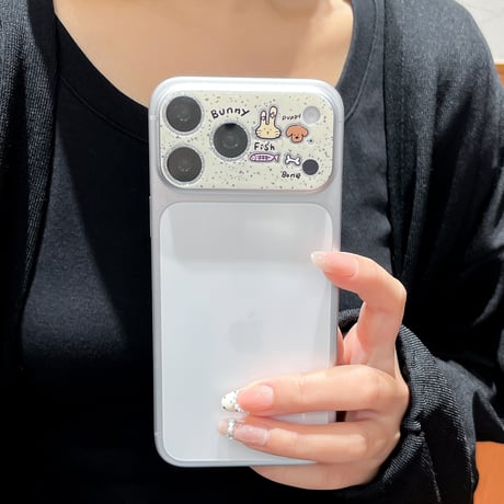 可愛い動物柄 カメラ保護カバー  iPhone18Pro/18promax iPhone17pro/17ProMax ガラスレンズフィルム  傷から保護  [M6631]