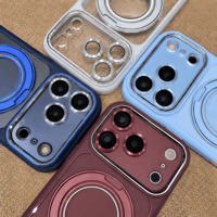 高機能高品質 iPhone18pro/18promaxケース MagSafeリングスタンド iPhone17Pro/16/15シリーズカバー 耐衝撃 レンズカバー付[M5751]