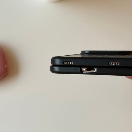 iPhone Duo 専用ケース 水玉ドット チェック 星柄 ハート/枕グリップ付き 韓国っぽ 大人可愛い  耐久性ある[M6839]