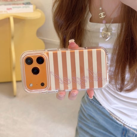 ダイヤAngel iPhone17Pro/17ケース 縞模様 iPhone16Pro/15Pro/14ケース シンプル シック 丈夫[M6575]